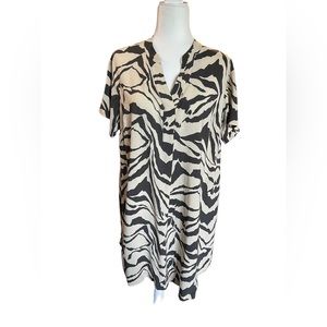 🚨SALE ~H&M V NECK TUNIC DRESSS•Animal Print  •SZ Small